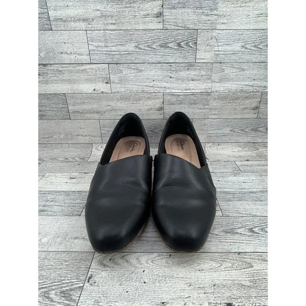 Clarks Collection Black Leather Ultimate Comfort Loafers Flats Women Sz 9W